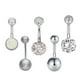 thumbnail image 2 of 5 piercings de circonita para el ombligo y la ceja, regalos para mujeres y niñas. Plata, 2 of 9