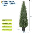 thumbnail image 4 of Qinaqin 3 foot Artificial Cedar Topiary Trees 2 Pack UV Resistant Realistic Potted para Indoor/Outdoor de Profundidadcor, 4 of 7