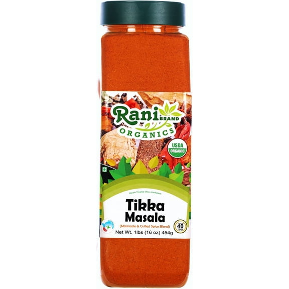 Rani Organic Tikka Masala (Marinade & Grilled Spice Blend) 6-Spice Indian Blend 16oz (1lb) 454g PET Jar ~ All Natural | Vegan | Gluten Friendly | NON-GMO | Indian Origin | USDA Certified Organic