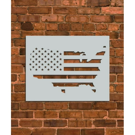 United States Map Flag Stencil