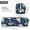 thumbnail image 3 of Rocae Friendly Smiling Sharks for Pen and Marker Pouch with Zipper for Men and Women, Stationery Bag Pen Holder for Work and Office, 3 of 9
