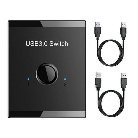 USB Switch KVM HUB 3.0 Switcher Selector for PC Keyboard Mouse Printer 1 Sharing 2 Devices