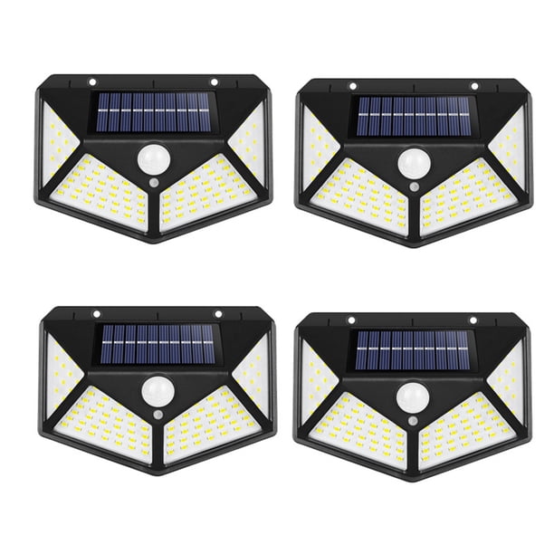 Paquete de 4 Luces LED Solares para Exteriores, Luz Solar PIR con Sensor de Movimiento, Luz de Pared, Resistente al Agua, Luz Solar para JardíN