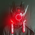 thumbnail image 1 of Máscara con luces LED y correa ajustable: casco tecnológico para festivales de música, cosplay y fiestas., 1 of 7