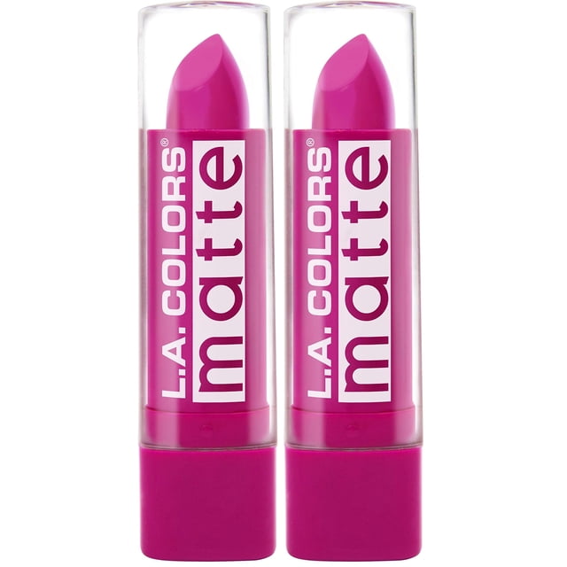 Labial L.A. COLORS Matte Forever Fuchsia, paquete de 2