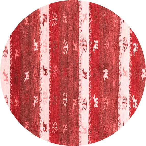 Ahgly Company Indoor Round Southwestern Red Country Area Rugs, 6' Round