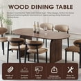 thumbnail image 2 of UHOMEPRO Oval Dining Table, Modern Single Kitchen Table with Double-Column Design, Wood Dining Room Table for Dining Room, Kitchen, Living Room, Brown, 2 of 9
