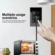 Melery 4gang 4x2 Light Switch Wall Switch USA Tempered Glass Panel Rectangular Black