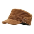 thumbnail image 4 of Yuanlong Womens Flat Top Hat Vintage Cadet Hat With Rivet Decor Newsboy Cap Stylish Fall Winter Daily Headwear, 4 of 4