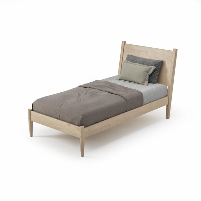 Camaflexi Mid Century Panel Bed Twin Size Light Oak