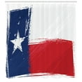 thumbnail image 3 of Texas Star Shower Curtain, Grunge Flag with Watercolor Brush Strokes Independent Country, Fabric Bathroom Set with Hooks, 69W X 70L Inches, Vermilion White Dark Blue, by Ambesonne, 3 of 3