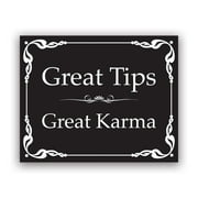Great Tips Great Karma Sticker Decal - Self Adhesive Vinyl - Weatherproof - Made in USA - tip jar tipjar label bartender