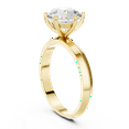 thumbnail image 3 of Zuwelria Luxurious Certified Diamond Rings | 2.00 Carat Round Shape Moissanite Diamond Wedding Ring for Women | Solitaire Diamond Ring for Ladies | 18K Yellow Gold Plating Over Silver Size 8, 3 of 8