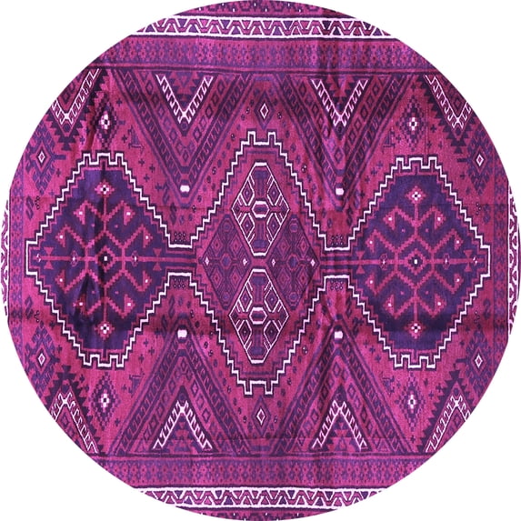 Ahgly Company Indoor Round Persian Purple Traditional Area Rugs, 7' Round