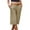 Khaki, variant on Juslio Women's Shorts Elastic Waist Loose Comfy Cotton Linen Buttons Casual Pockets Shorts Women