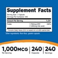 thumbnail image 3 of Ácido fólico B9 Nutricost 1000 MCG 240 cápsulas, 3 of 3