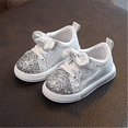 thumbnail image 3 of Ketyyh-chn99 Toddler Sandals Toddler Shoes Toddler Shoes Summer Toddler Infant Kids Baby Girls Shoes Bowknot Princess Thong Sandals Shoes Silver,8, 3 of 4