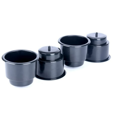 Black Cup Holder - Legoyo 4 Pcs Boat Black Recessed Plastic Cup Drink Can Holder with Drain -new