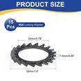thumbnail image 2 of 15Pack External Tooth Lock Washer M20 Carbon Steel Serrated Locking Washer Black, 2 of 6
