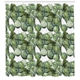 thumbnail image 3 of Ambesonne Cactus Shower Curtain, Opuntia Plant Watercolor, 69"Wx84"L, Green White, 3 of 3
