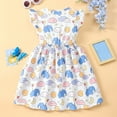 thumbnail image 4 of Fshinging Dresses For Girl 2025 Party Cute Cartoon Clouds Elephant A-Line Party Casual Summer Full Print Princess Dress Size 8-10, 4 of 5