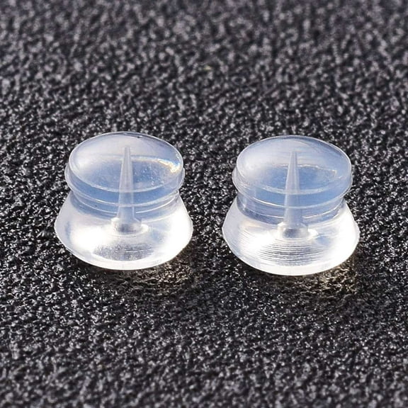 Silicone Ear Nuts Earring Backs for Stud Earring Making Clear 5.5x4.5mm Hole: 1mm