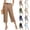 17# Camel, variant on Women's Cotton Linen Cropped Pants High Waist Pleated Casual Capris with Pockets Office Capri Pants Army Green S