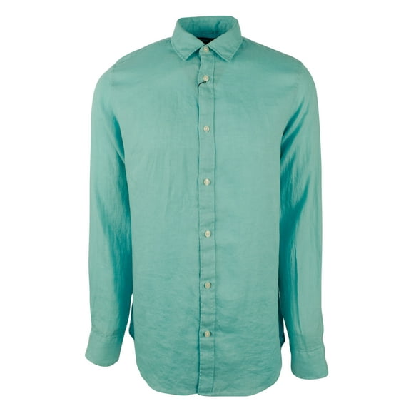 Men's Long Sleeve Tailored Linen Shirt-LL-M