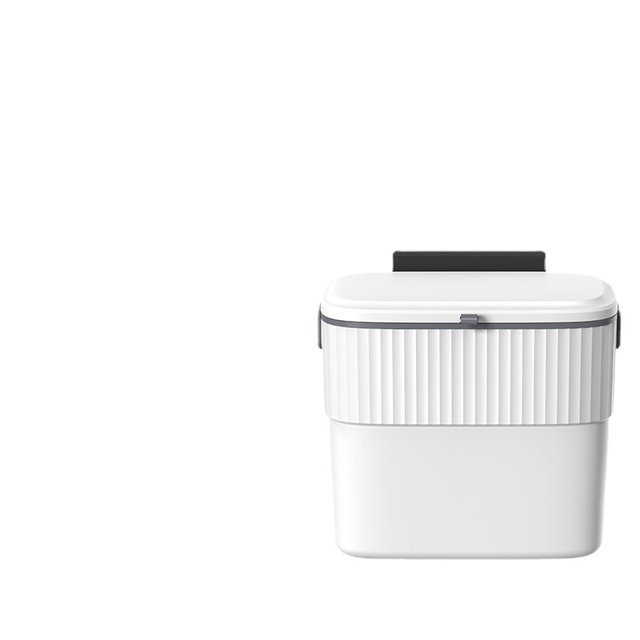 Cubo de basura colgante con tapa Cubo de basura de cocina para debajo del fregadero, bote de basura de cocina pequeño montado en la pared de plástico con tapa para armario, encimera