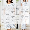thumbnail image 4 of Lutiedan Cotton Nightgowns for Women Short Sleeve Midi Sleepshirts V Neck Floral Loungewear Nightshirt with Pockets,White,M, 4 of 7