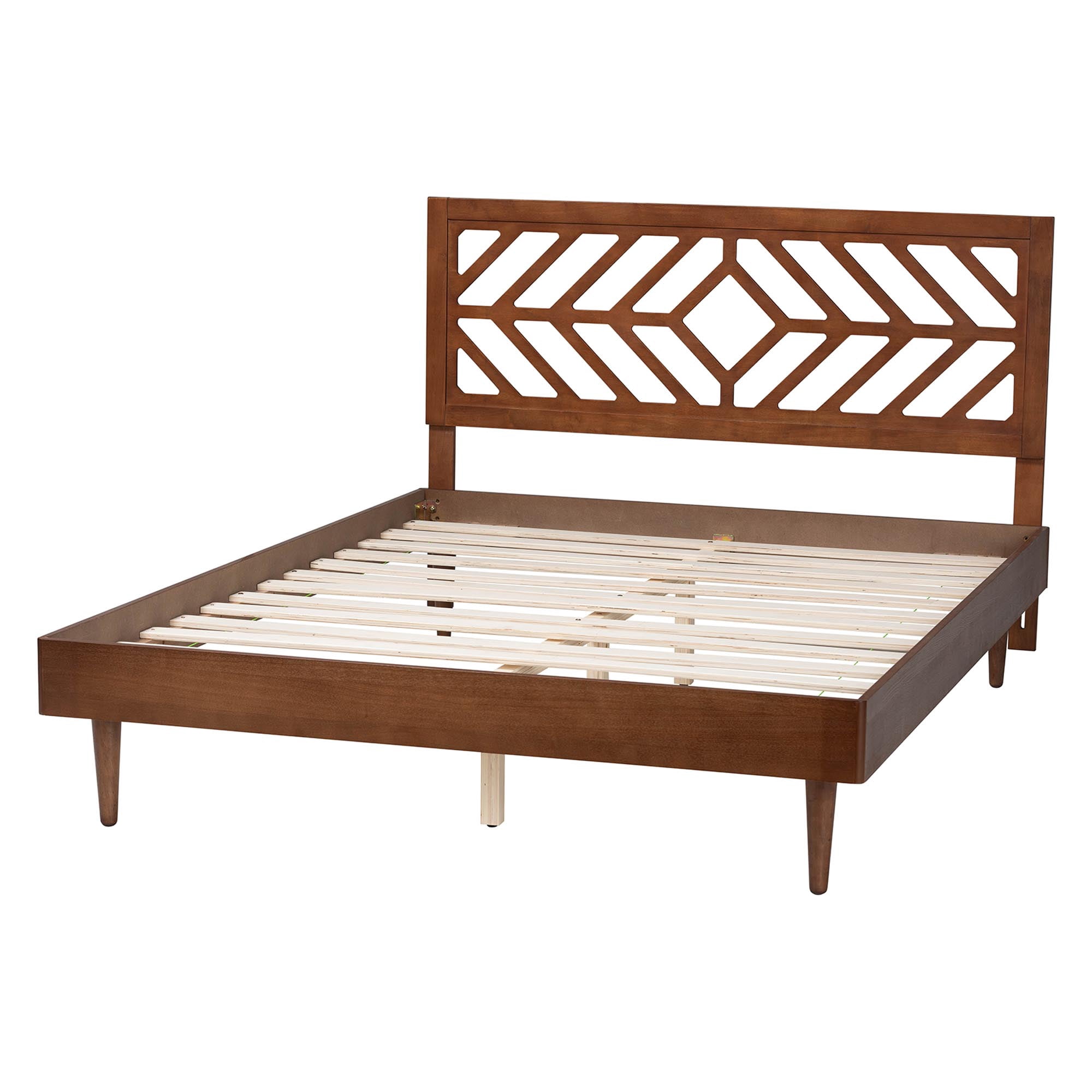 Baxton Studio Zola Modern Platform Bed, Queen, Ash Walnut