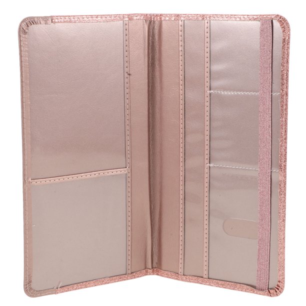 unbranded Cartera Multifuncional De PU En Rosa Para Mujer Con Pasaporte Y Organizador De Documentos