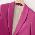 thumbnail image 4 of Womens Blazer Elegant Business Office Jacket Casual Open Front Long Loose Notched Lapel Long Sleeve Work Button Down Cardigan Hot Pink M, 4 of 5