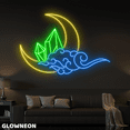 thumbnail image 2 of Glowneon Moon Cloud Diamond Neon Sign, Crescent Moon Cloud Led Light, 2 of 5