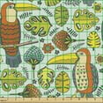 thumbnail image 2 of Tropical Sofa Upholstery Fabric by the Yard, Cartoon Drawn Exotic Toucans Birds Monstera Leaves Flowers Illustration, Decorative Fabric for DIY and Home Accents, Mint Green Multicolor by Ambesonne, 2 of 5