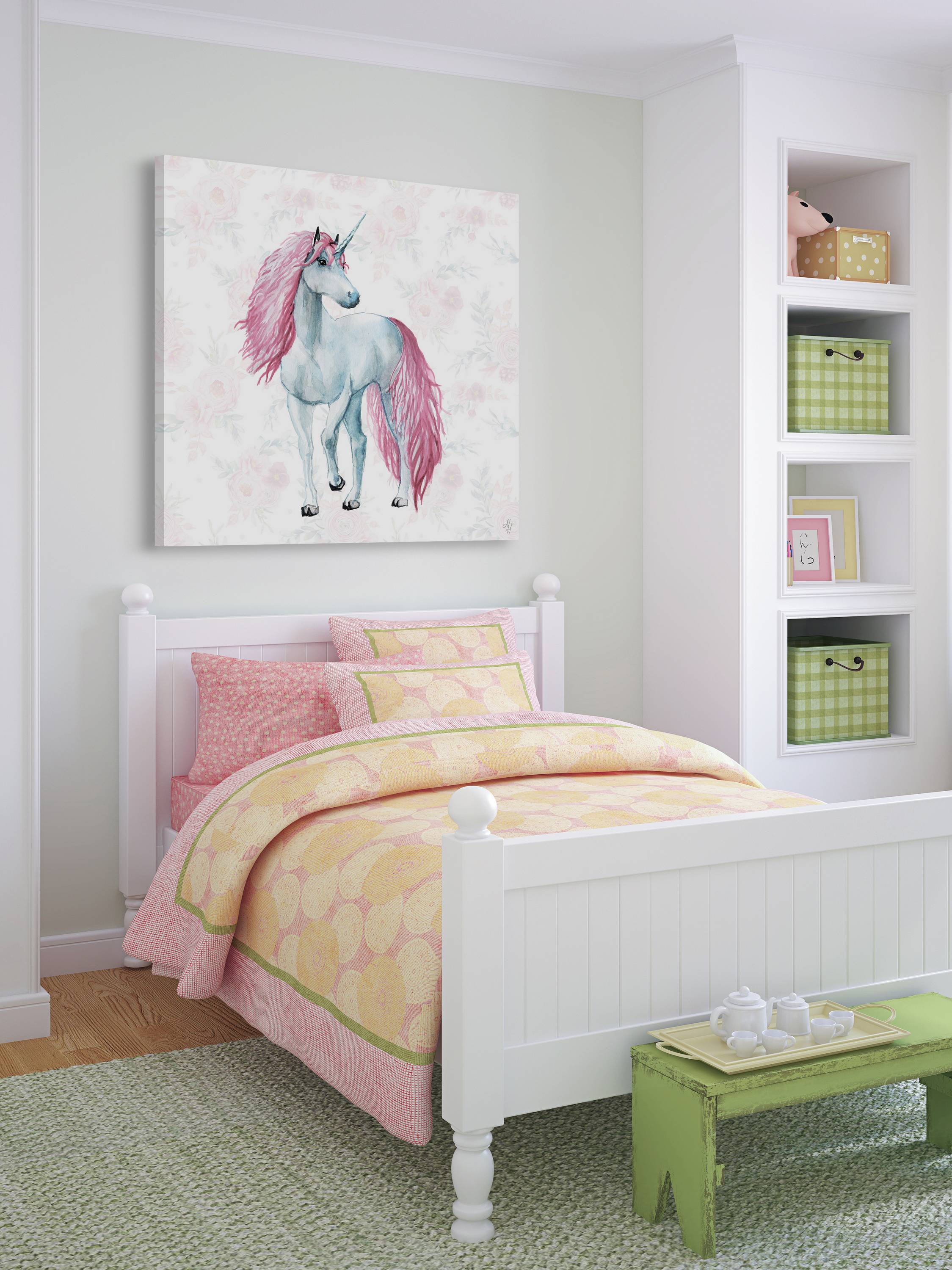 Marmont Hill Feminine Unicorn Canvas Wall Art