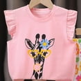 thumbnail image 4 of NOLDARES Baby Toddler Girl Two Piece Outfits Clothes Sleeveless Tank Shirt and Pullover Tee with Elastic Shorts Set(Yellow,4-5 Y), 4 of 4