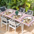 thumbnail image 2 of Easter Bunny Table Cloths for 8 Foot Rectangle Tables, Spring Easter Eggs Chick Floral Pink Check Patio Waterproof Elastic Fitted Tablecloths, Washable Rectangular Table Cover for Camping, 2 of 8