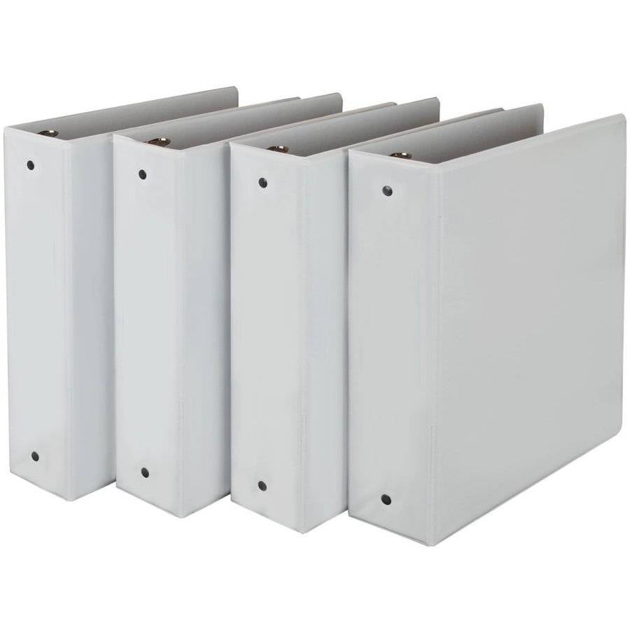 Economy View Binder, White, 2", 4Pack