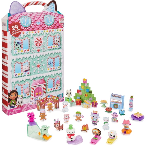 Gabby’s Dollhouse, Advent Calendar 2023, 24 Surprise Toys with Figures, Stickers & Dollhouse Accessories, Kids Toys for Girls & Boys Ages 3 