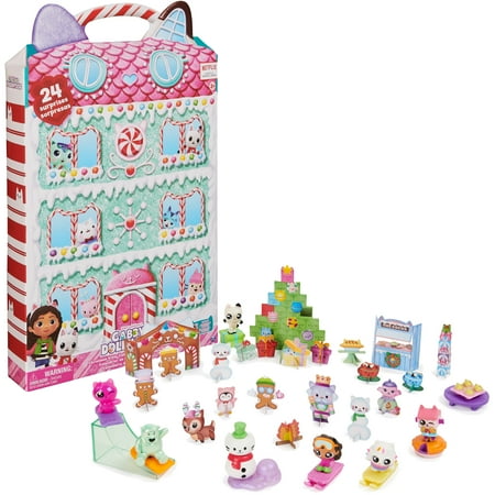Gabby’s Dollhouse, Advent Calendar 2023, 24 Surprise Toys with Figures, Stickers & Dollhouse Accessories, Kids Toys for Girls & Boys Ages 3+
