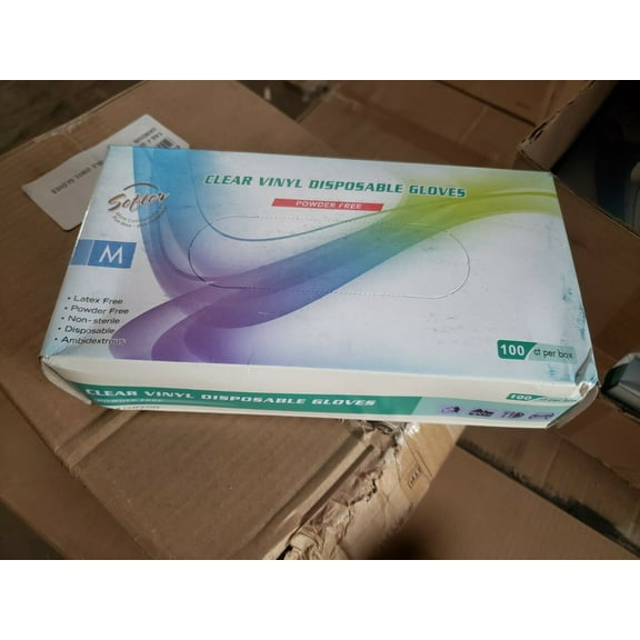 (1000/CS) Clear Vinyl Disposable Gloves, Medium, Latex & Powder Free