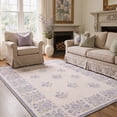 thumbnail image 2 of KUETH 2x3 Vintage Floral Entryway Rug, Machine Washable Soft Low Pile Non Slip Backing Rug, Dusty Lavender Accent Rug, 2 of 5