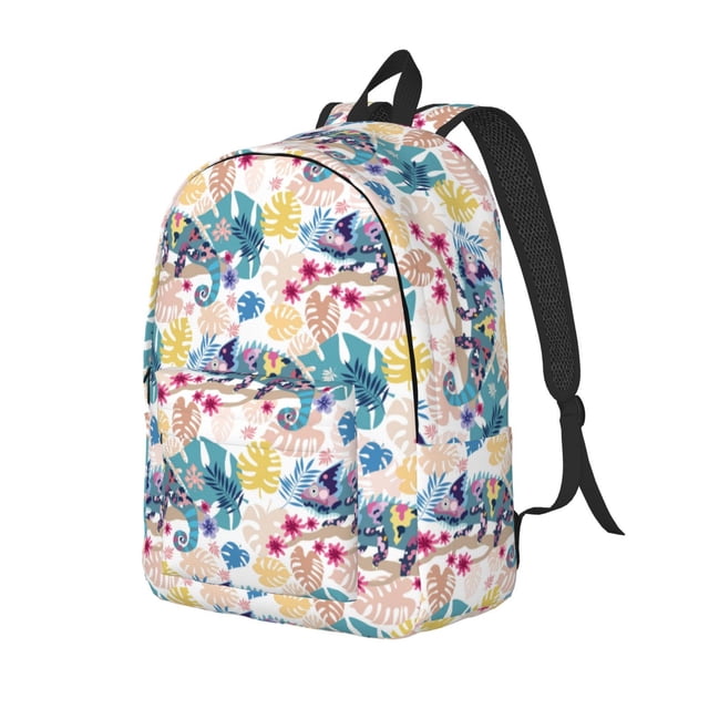 Fotbe Colorful Chameleons Mochila de Lona con Estampado, Mochila Duradera, Mochila Versátil de Alta Calidad, Mochila Compacta Vintage-Medium