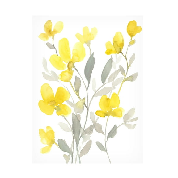 Jennifer Goldberger 'Yellow And Grey Garden I' Canvas Art