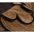 thumbnail image 4 of Natural Farmhouse Jute Round Rug with Black Border Design, Scalloped Round Rug Size 4 x 4 Feet, 4 of 4