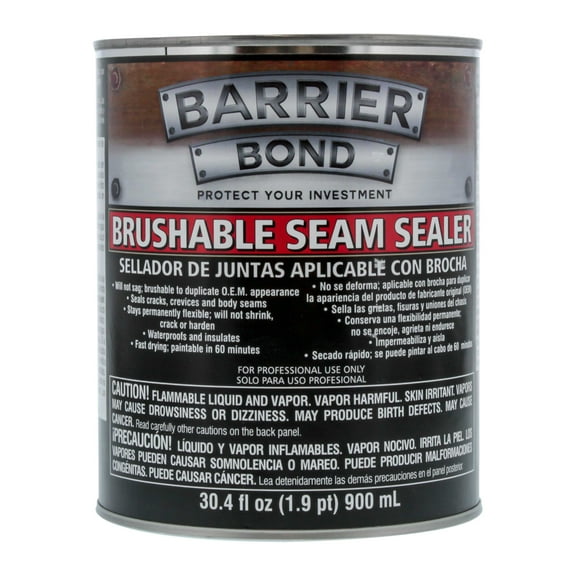 Barrier Bond Brushable Seam Sealer - Quart Can with 30.4 Fluid Ounces - Automotive Brush on Body Seams, Joints, Floors, Trunks - Autobody Repair, Fast-Drying, Paintable