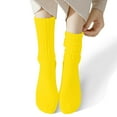 thumbnail image 3 of COUVER Women's Cotton Stretch Crew Length Slouch Socks Yellow 2 Pairs Size 9-11 (Womens), 3 of 7