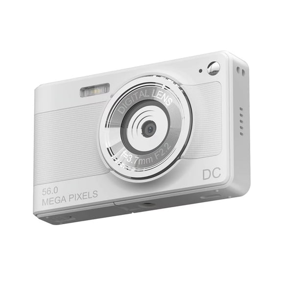 1080P Digital Camera Video Camera Camcorder 56MP 2.8 Inch IPS Screen 8X Digital Zoom Camera Gift for Kids White