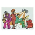 thumbnail image 1 of Music Cutting Board, Jazz Band Playing on the Stage with Singer and Illustration of Neon Art Print, Decorative Tempered Glass Cutting and Serving Board, Large Size, Multicolor, by Ambesonne, 1 of 1